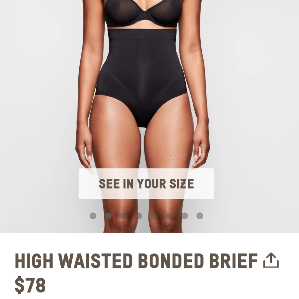 🆕SKIMS HIGH WAISTED BONDED BRIEF XXS/XS ONYX